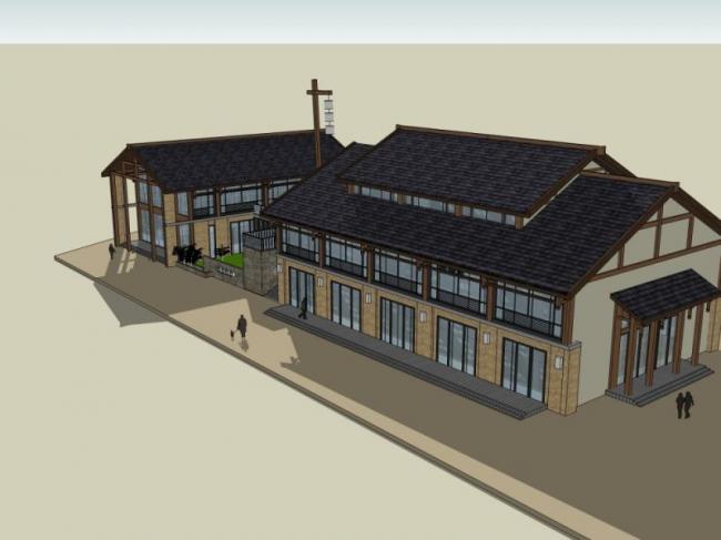 Sketchup商业模型|会所,现代中式风格 Sketchup商业模型|会所,现代中式风格