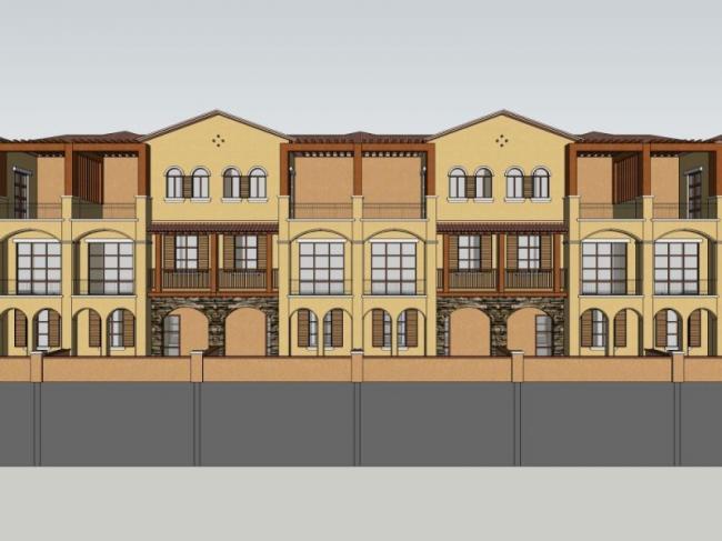 Sketchup住宅模型|联排住宅,古典风格 Sketchup住宅模型|联排住宅,古典风格