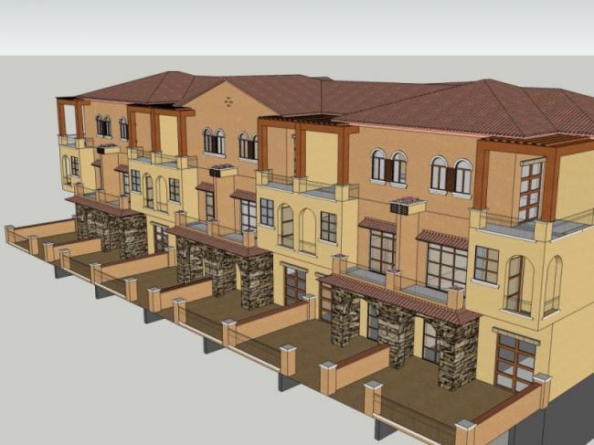 Sketchup住宅模型|联排住宅,古典风格 Sketchup住宅模型|联排住宅,古典风格