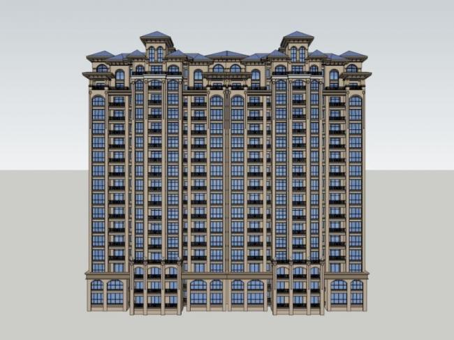 Sketchup住宅模型|高层住宅,古典风格 Sketchup住宅模型|高层住宅,古典风格