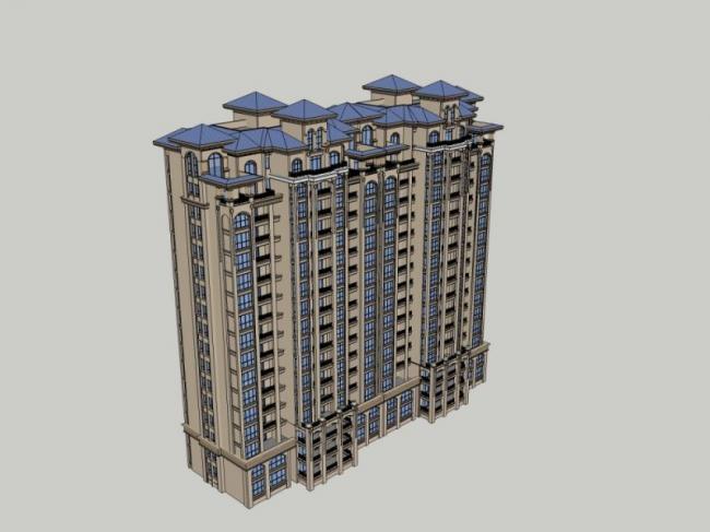 Sketchup住宅模型|高层住宅,古典风格 Sketchup住宅模型|高层住宅,古典风格