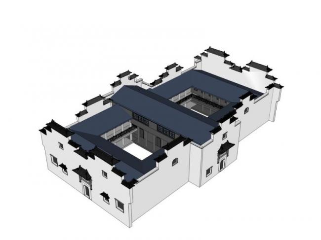 Sketchup住宅模型|徽派民居,现代中式风格 Sketchup住宅模型|徽派民居,现代中式风格