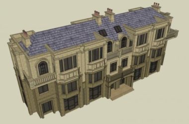 Sketchup住宅模型|联排住宅,古典风格-BIM建筑网