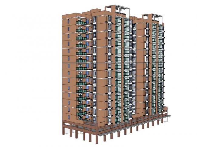 Sketchup住宅模型|高层住宅,现代风格 Sketchup住宅模型|高层住宅,现代风格