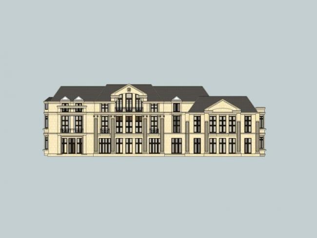 Sketchup住宅模型|多层住宅,欧式古典风格 Sketchup住宅模型|多层住宅,欧式古典风格