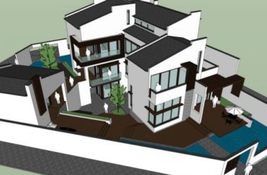 Sketchup住宅模型|多层住宅,现代中式风格-BIM建筑网