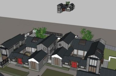 Sketchup住宅模型|多层住宅,宅院,中式风格-BIM建筑网
