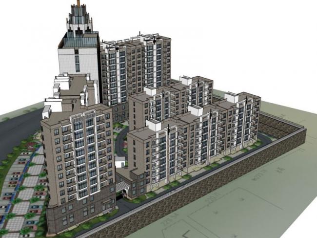 Sketchup住宅模型|高层住宅,现代风格 Sketchup住宅模型|高层住宅,现代风格