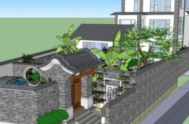 Sketchup住宅模型|多层住宅,大理民居,现代中式风格-BIM建筑网