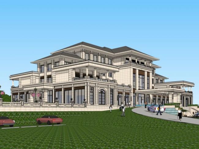 Sketchup酒店模型|多层酒店,欧式风格 Sketchup酒店模型|多层酒店,欧式风格