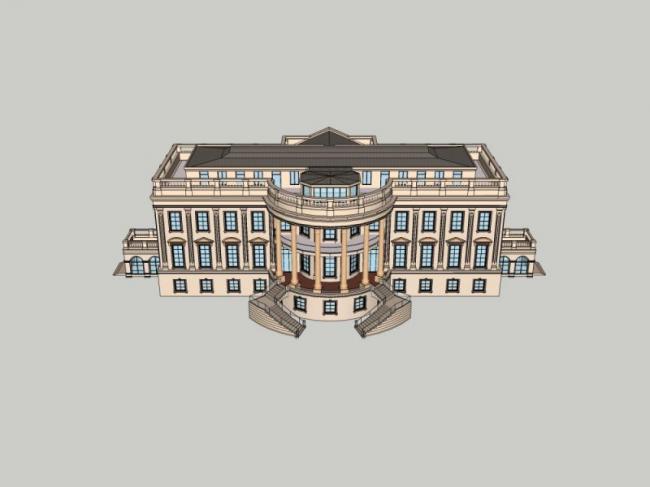 Sketchup商业模型|多层会所,法式风格 Sketchup商业模型|多层会所,法式风格