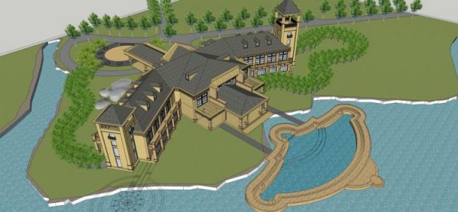 Sketchup酒店模型|会所,现代风格-BIM建筑网
