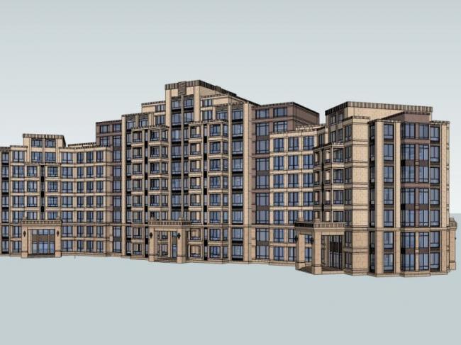Sketchup住宅模型|多层住宅,现代风格 Sketchup住宅模型|多层住宅,现代风格