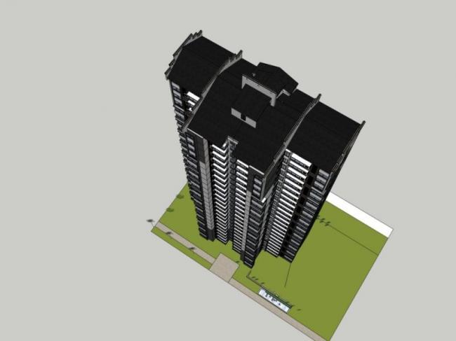 Sketchup住宅模型|高层住宅,现代中式风格 Sketchup住宅模型|高层住宅,现代中式风格
