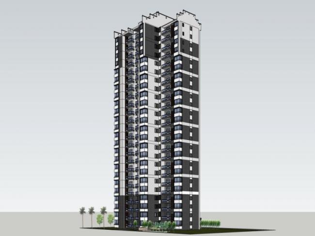 Sketchup住宅模型|高层住宅,现代中式风格 Sketchup住宅模型|高层住宅,现代中式风格