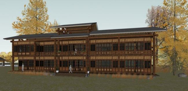 Sketchup住宅模型|住宅,现代中式风格 Sketchup住宅模型|住宅,现代中式风格