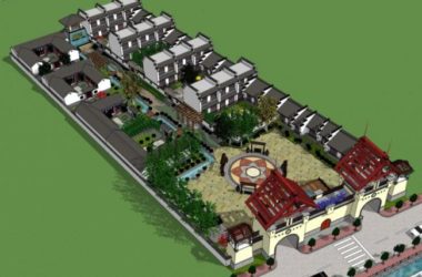 Sketchup商业模型|多层商业街,中式风格-BIM建筑网