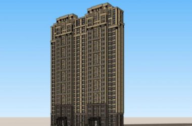 Sketchup住宅模型|超高层住宅楼,居住建筑,古典风格-BIM建筑网