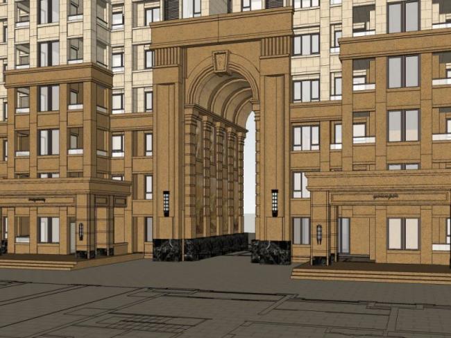 Sketchup住宅模型|超高层住宅楼,古典风格 Sketchup住宅模型|超高层住宅楼,古典风格