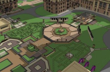 Sketchup景观模型|居住区景观,高层住宅景观,古典风格-BIM建筑网