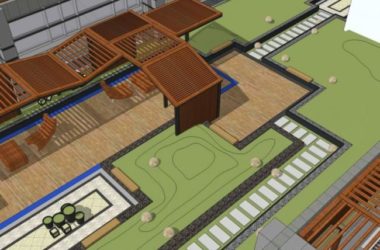 Sketchup景观模型|屋顶花园,现代风格-BIM建筑网