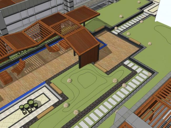 Sketchup景观模型|屋顶花园,现代风格 Sketchup景观模型|屋顶花园,现代风格