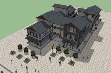 Sketchup商业模型|多层商业街,中式风格-BIM建筑网