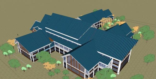Sketchup酒店模型|多层宾馆,现代中式风格 Sketchup酒店模型|多层宾馆,现代中式风格
