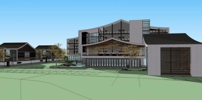 Sketchup酒店模型|多层酒店,中式风格 Sketchup酒店模型|多层酒店,中式风格