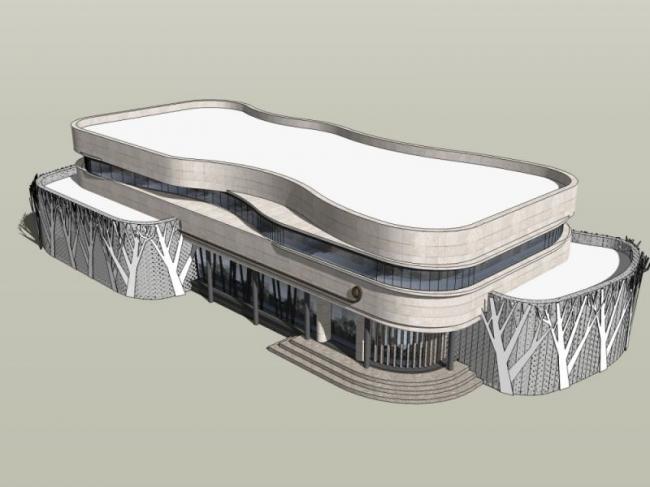 Sketchup商业模型|低层商业建筑,现代风格 Sketchup商业模型|低层商业建筑,现代风格