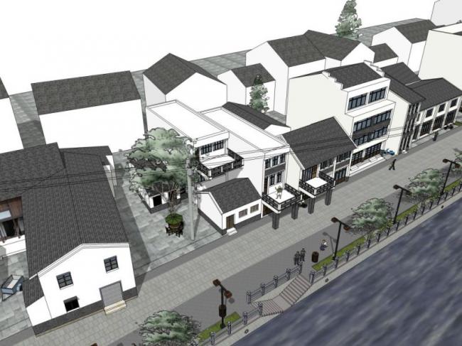 Sketchup住宅模型|多层住宅,中式风格 Sketchup住宅模型|多层住宅,中式风格