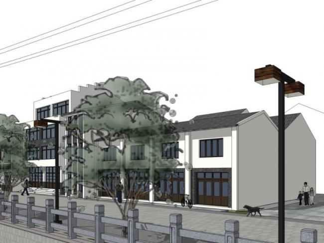 Sketchup住宅模型|多层住宅,中式风格 Sketchup住宅模型|多层住宅,中式风格