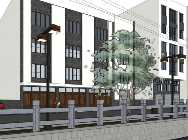 Sketchup住宅模型|多层住宅,中式风格 Sketchup住宅模型|多层住宅,中式风格