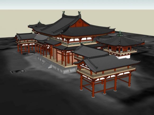 Sketchup古建筑模型|多层古建筑,中式风格 Sketchup古建筑模型|多层古建筑,中式风格