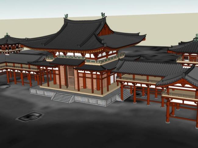 Sketchup古建筑模型|多层古建筑,中式风格 Sketchup古建筑模型|多层古建筑,中式风格