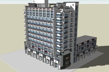 Sketchup酒店模型|高层酒店,现代风格-BIM建筑网