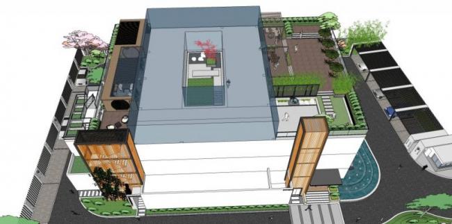 Sketchup景观模型|屋顶花园,现代风格 Sketchup景观模型|屋顶花园,现代风格