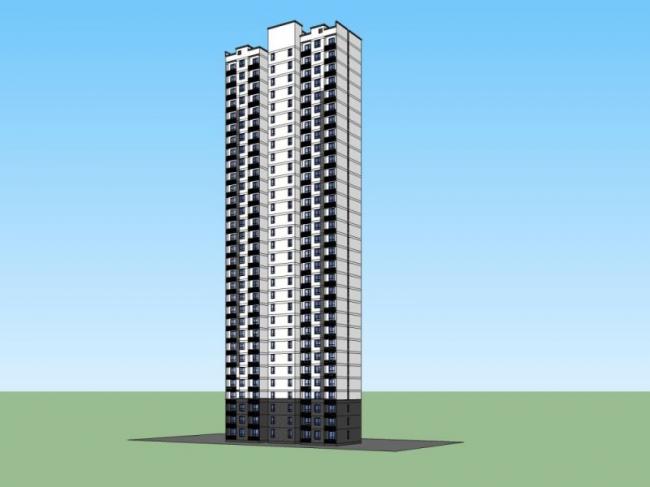Sketchup住宅模型|超高层住宅,现代风格 Sketchup住宅模型|超高层住宅,现代风格