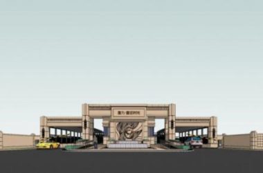 Sketchup酒店模型|会所入口,古典风格-BIM建筑网