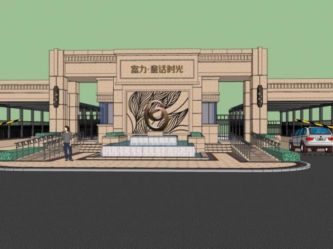 Sketchup酒店模型|会所入口,古典风格 Sketchup酒店模型|会所入口,古典风格