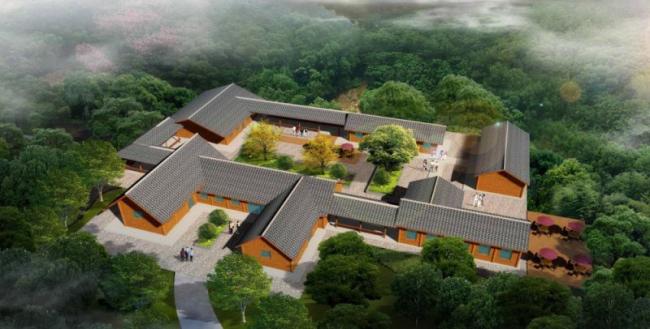 Sketchup酒店模型|度假山庄,中式风格 Sketchup酒店模型|度假山庄,中式风格