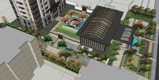 Sketchup景观模型|住宅景观,现代中式风格 Sketchup景观模型|住宅景观,现代中式风格