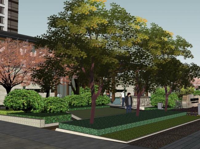Sketchup景观模型|住宅景观,现代中式风格 Sketchup景观模型|住宅景观,现代中式风格