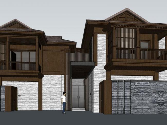Sketchup酒店模型|酒店,中式风格 Sketchup酒店模型|酒店,中式风格