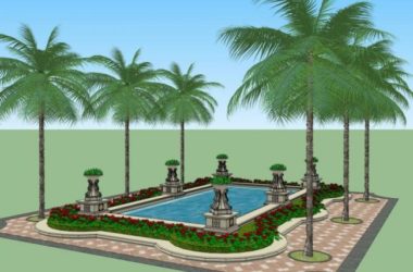 Sketchup景观模型|广场景观,欧式风格,古典风格-BIM建筑网