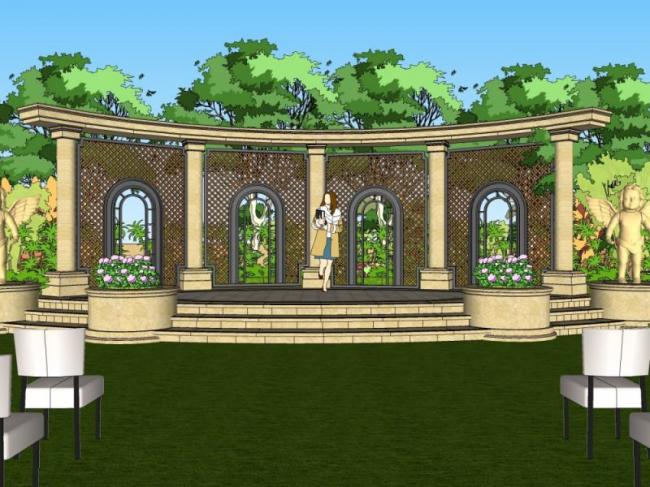 Sketchup景观模型|公园景观,古典风格 Sketchup景观模型|公园景观,古典风格