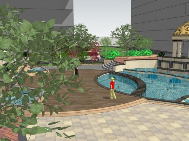 Sketchup景观模型|住宅景观,古典风格 Sketchup景观模型|住宅景观,古典风格