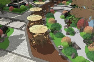 Sketchup景观模型|商业景观,中式风格-BIM建筑网