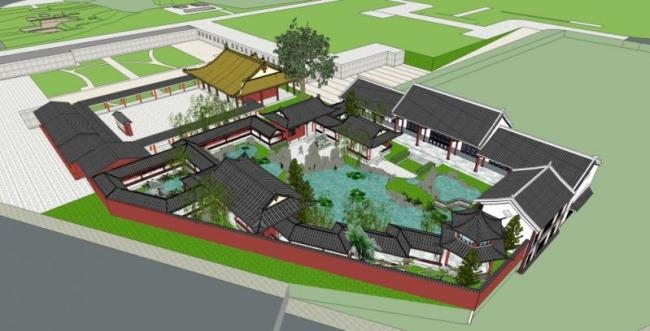 Sketchup景观模型|庭院景观,中式风格 Sketchup景观模型|庭院景观,中式风格