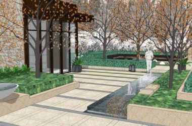 Sketchup景观模型|庭院景观,现代风格-BIM建筑网